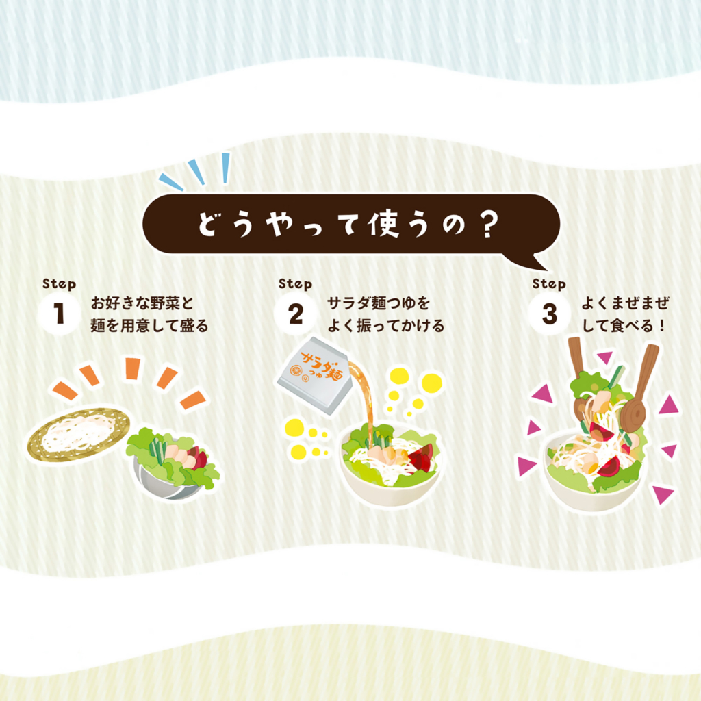 ヤマキ サラダ麺つゆ【ランディングページ】イラスト