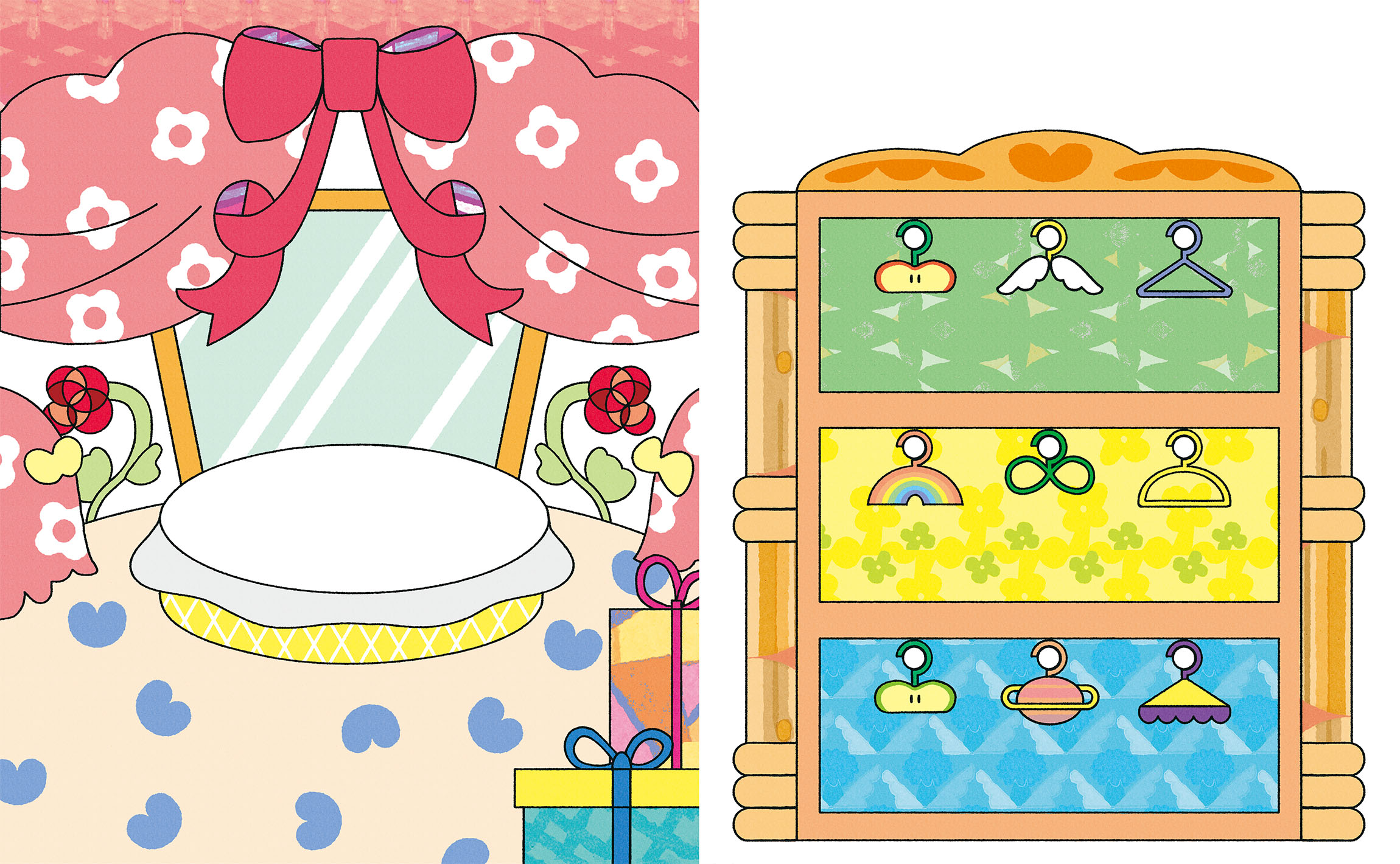 ブティック着せ替え背景イラスト・それいけ！アンパンマン　いっしょにあそぼう！　ドキンちゃん　コキンちゃん　キューティーブック