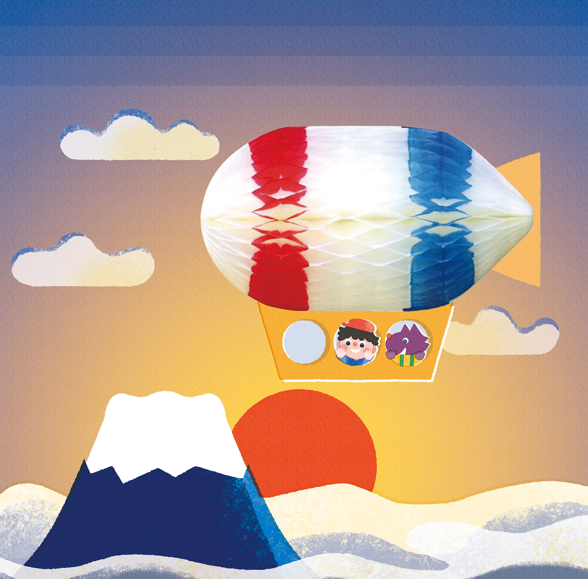 ハニカムカレンダー・ポップアップカレンダー2025 株式会社エクセルポイント 1月・2月イラスト