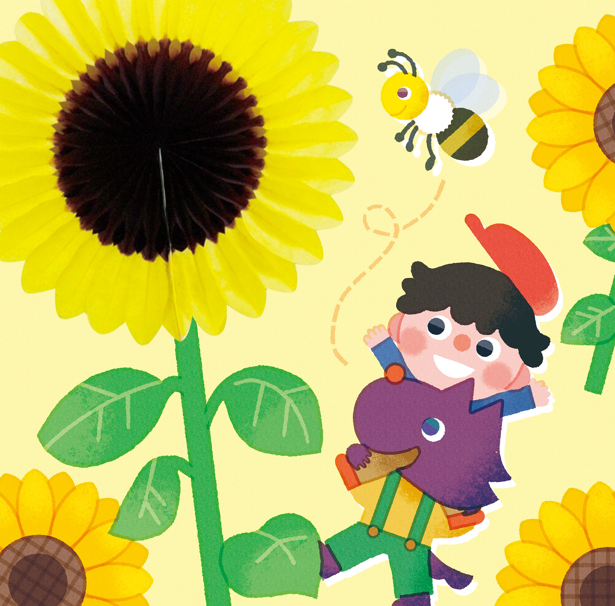 ハニカムカレンダー・ポップアップカレンダー2025 株式会社エクセルポイント 7月・8月イラスト